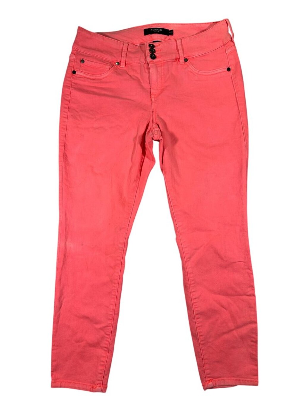 Torrid Womens Denim Skinny Jean Size 14 Coral Stretch Color Mid Rise Casual